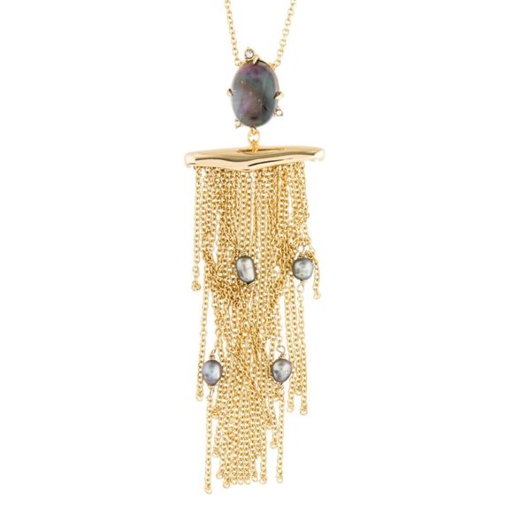NEW Alexis Bittar Pearl Tassel Pendant Necklace